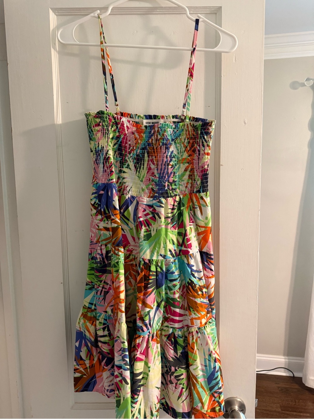 Steve Madden Tropical Multi-Color Smocked Sundress